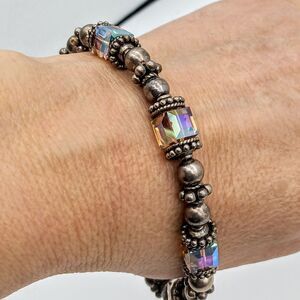 Sterling Silver 925 Bracelet, Svarowski Beaded Bracelet, Bali